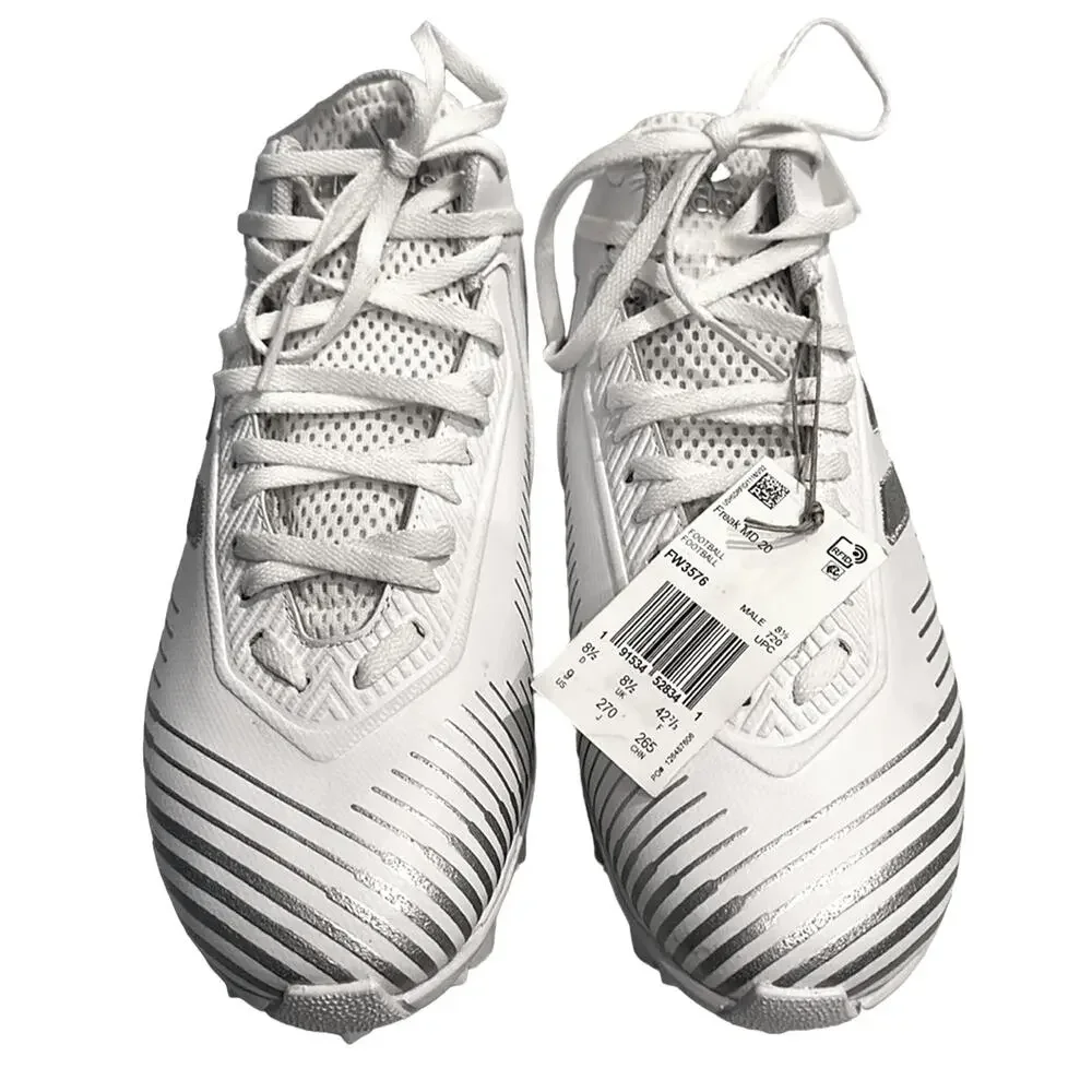 Adidas Shoes Freak MD 20 White Silver Football Cleats Size Men's 9 NWT
